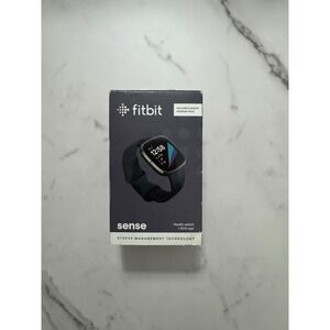 Fitbit‎ Sense Smartwatch Graphite Stainless Steel & Carbon Band- Damaged Box